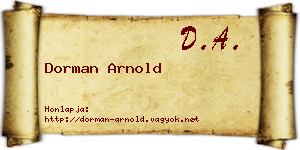 Dorman Arnold névjegykártya
